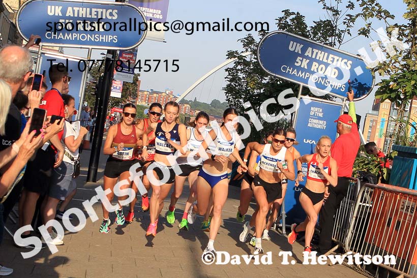 The 2023 UK Athletics Womens 5k Road Race Champs., Newcastle Quayside.  Photo: David T. Hewitson/Sports for All Pics